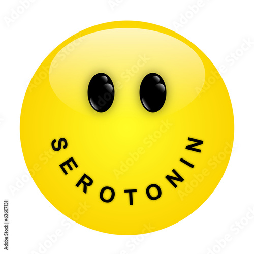 Smiley mit Schriftzug SEROTONIN als Mund – Vektor/freigestellt photo