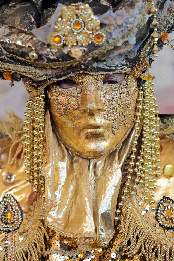 Golden mask at Carnival of Venice