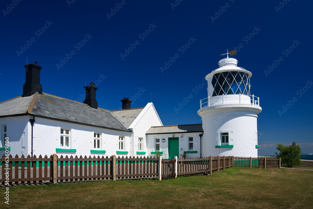 Anvil Point lighthouse in Dorset, UK.