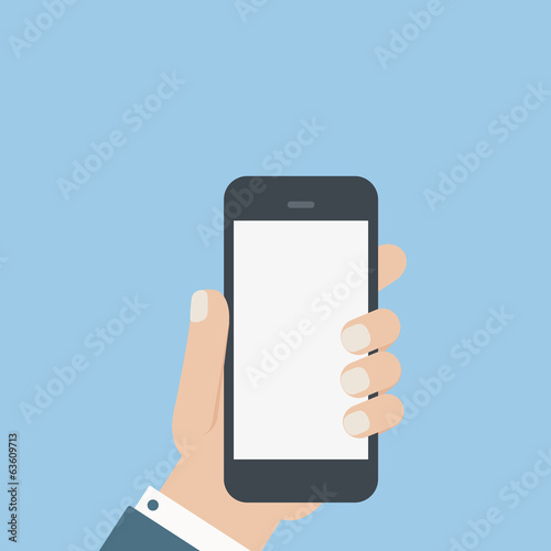 flat blank phone hold in hand