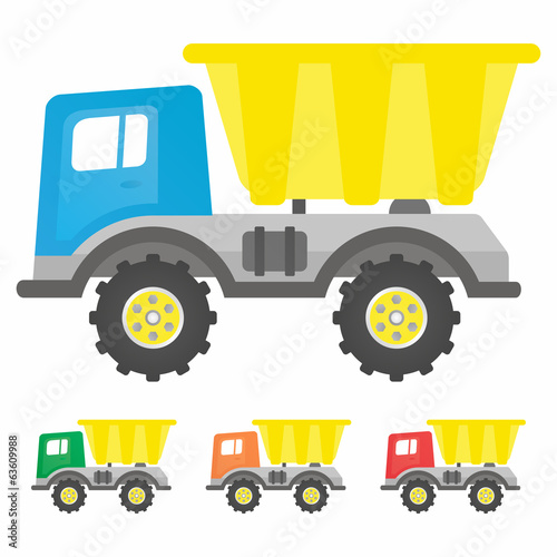 Plastic toy car icon set