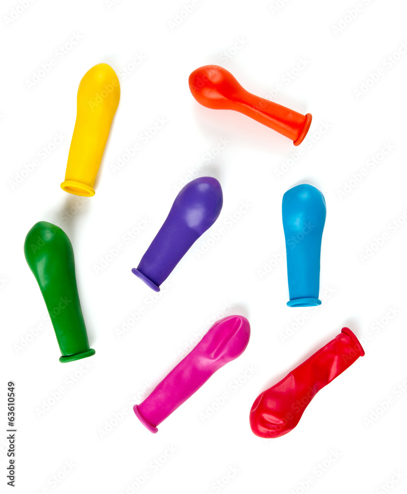 colorful air ballons isolated on white