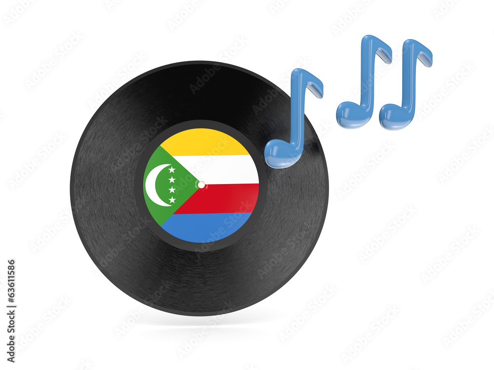 Vinyl disk with flag of comoros Vinyl disk with flag of comoros