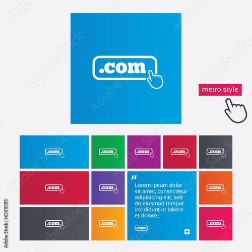 Domain COM sign icon. Top-level internet domain