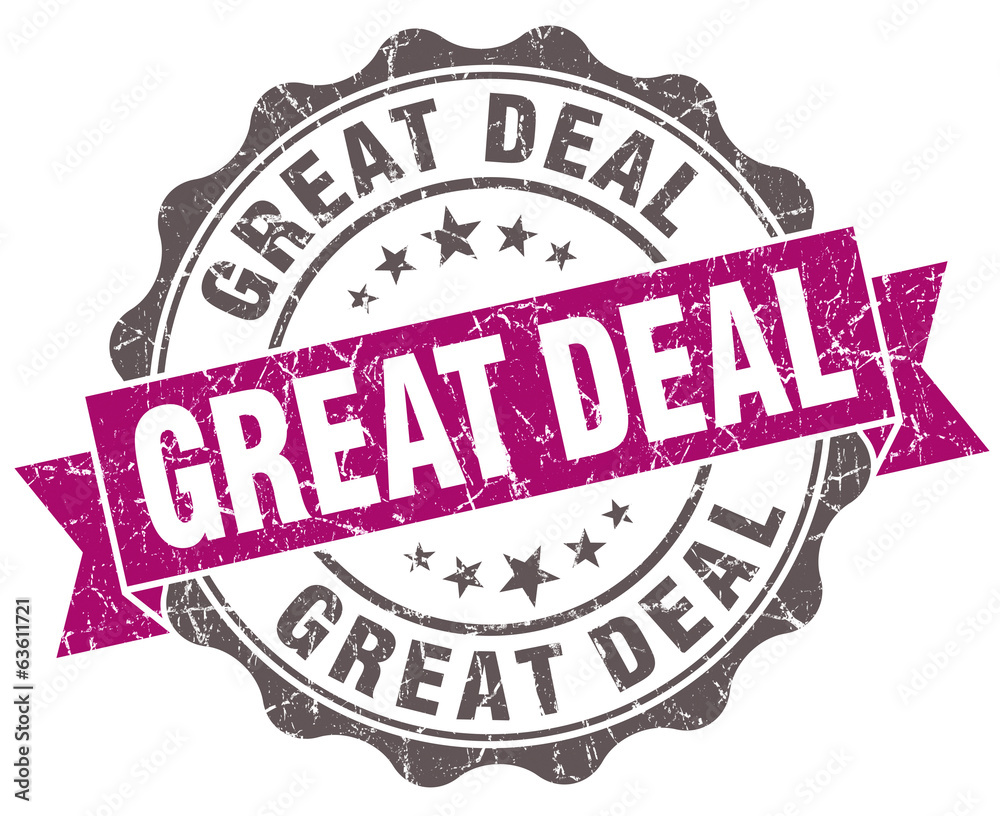 Obraz premium Great deal violet grunge retro style isolated seal