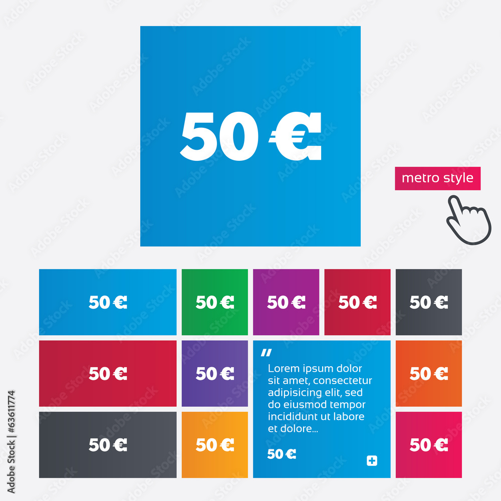 50 Euro sign icon. EUR currency symbol. 50 Euro sign icon. EUR currency symbol.