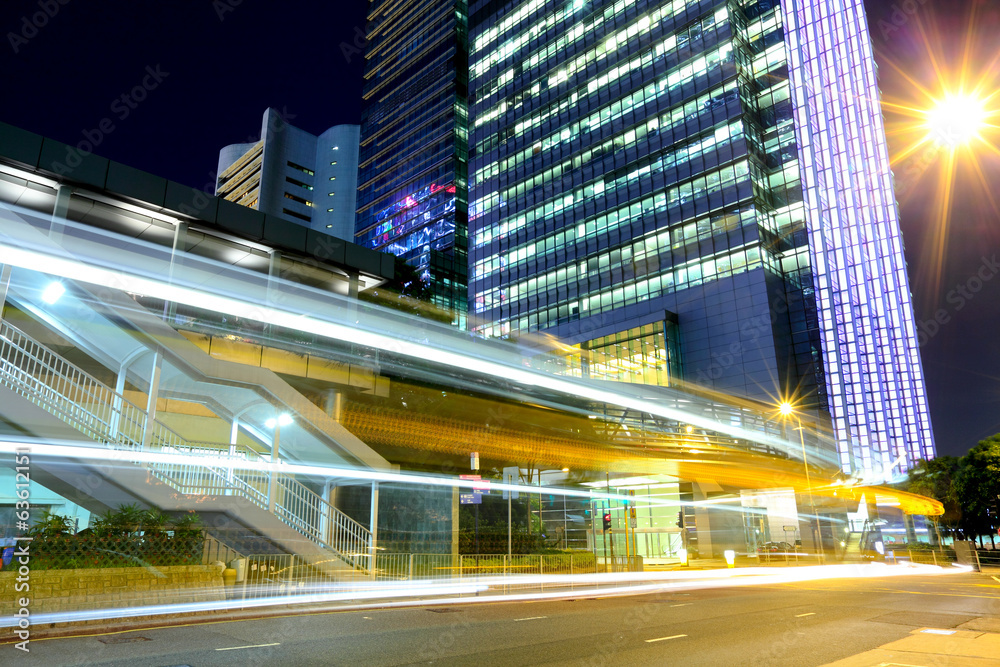 Fototapeta premium Hong Kong traffic at night