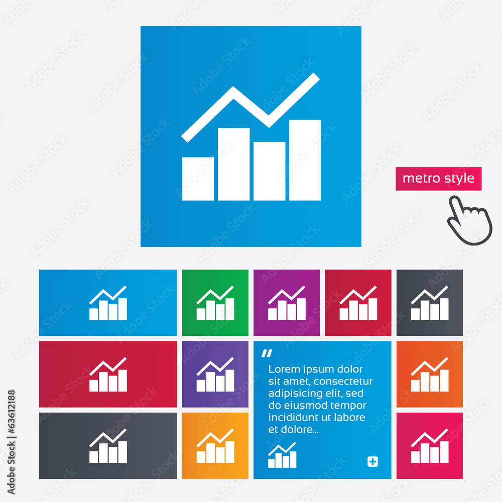 Fototapeta premium Graph chart sign icon. Diagram symbol.