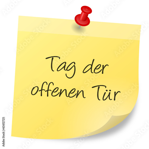 Notizzettel Tag der offenen Tür