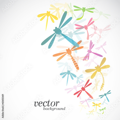 Dragonfly design on white background.  Insect.