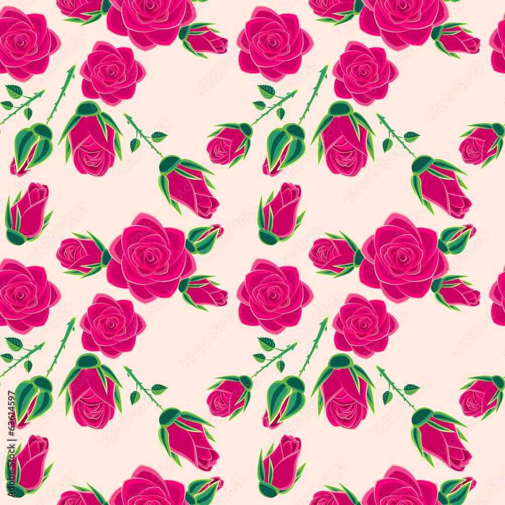 rose seamless pattern. EPS 10. no transparency; no gradient