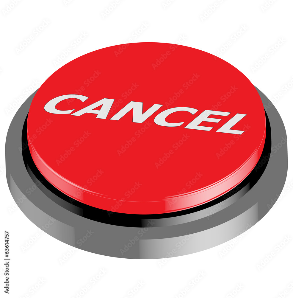 Button with word Cancel, 3D illustration Button with word Cancel, 3D illustration