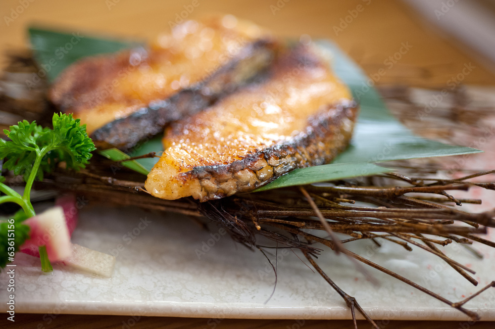 Japan Cod Set Japanese style teppanyaki roasted cod fish Stock Photo | Adobe Stock