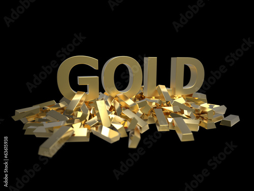 Focused Gold on black background