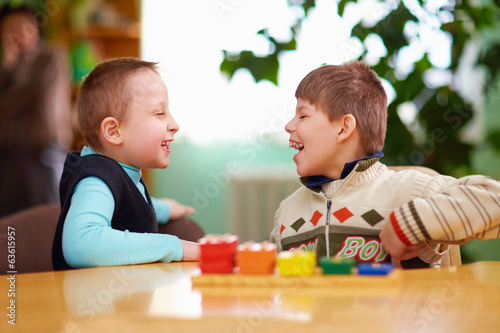 relation between kids with disabilities in preschool photo