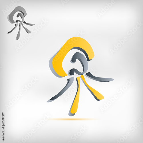 bright sun energetic vector icon logo design with example grey