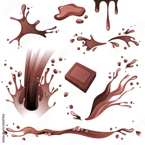 Chocolate splashes set