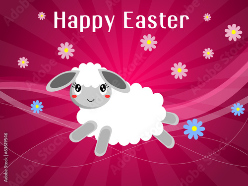 Cartolina d'auguri di buona Pasqua con agnello