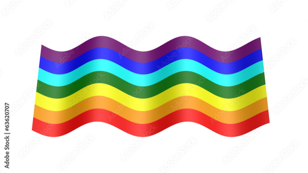 rainbow colors flag wavy, 3d animation loop rainbow colors flag wavy, 3d animation loop
