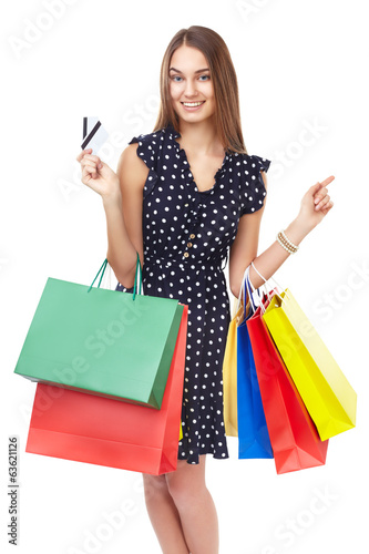 Happy shopping woman