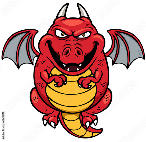 Vector illustration of Cartoon dragon
