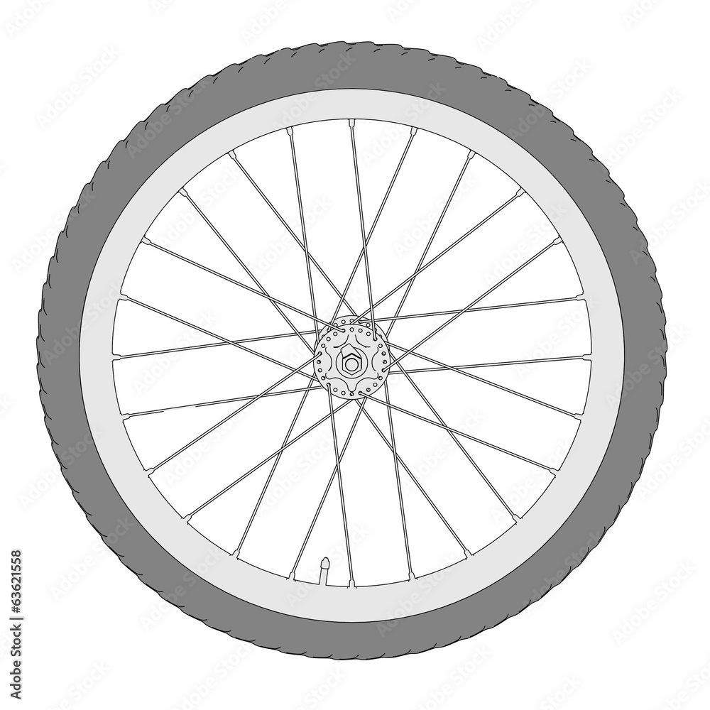 cartoon image of bicycle wheel