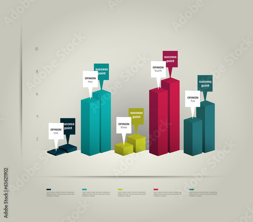 3 D business graph for info graphic.