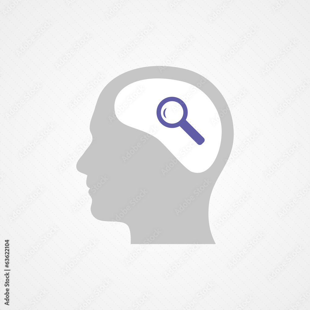Head and magnifying glass Head and magnifying glass
