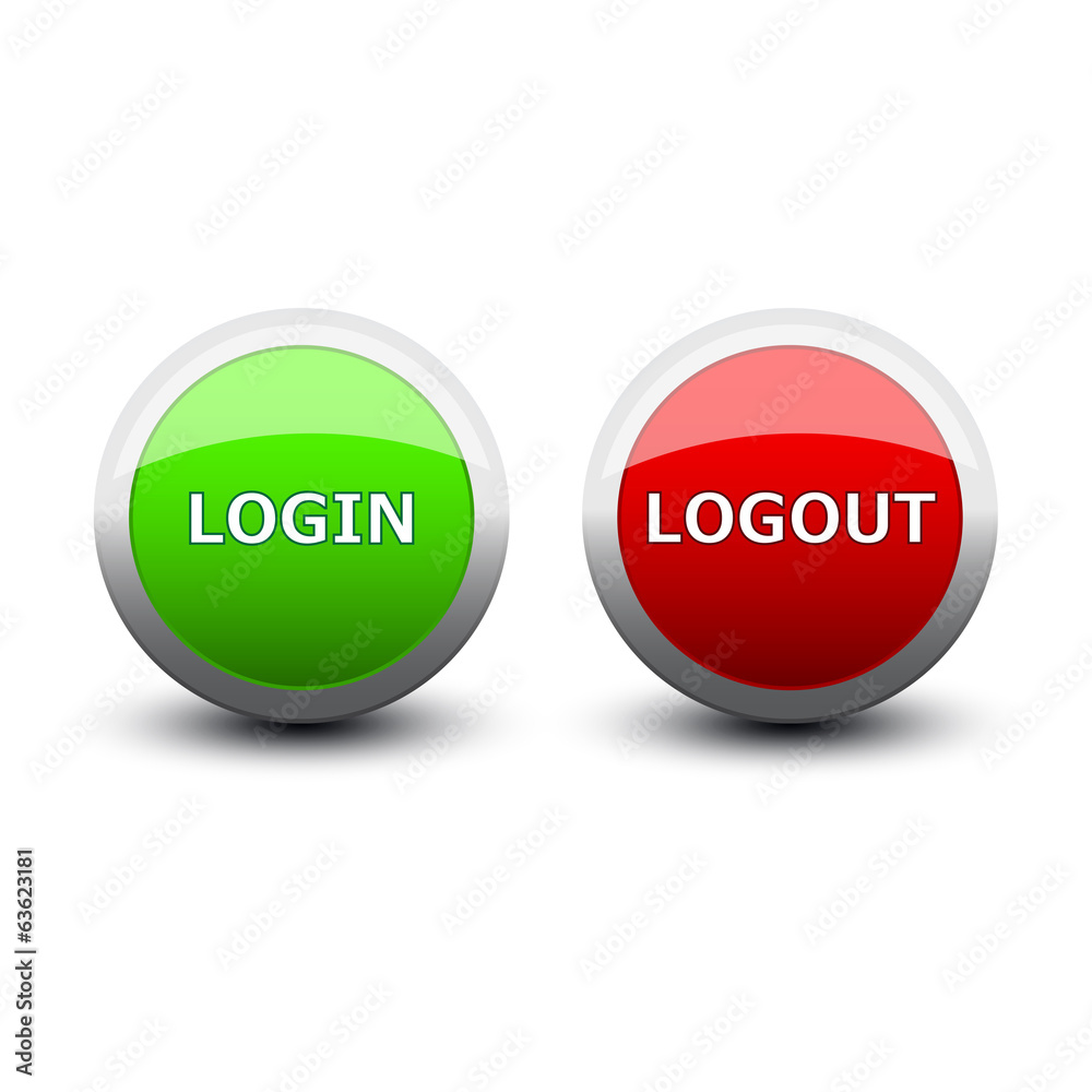 buttons login and logout buttons login and logout