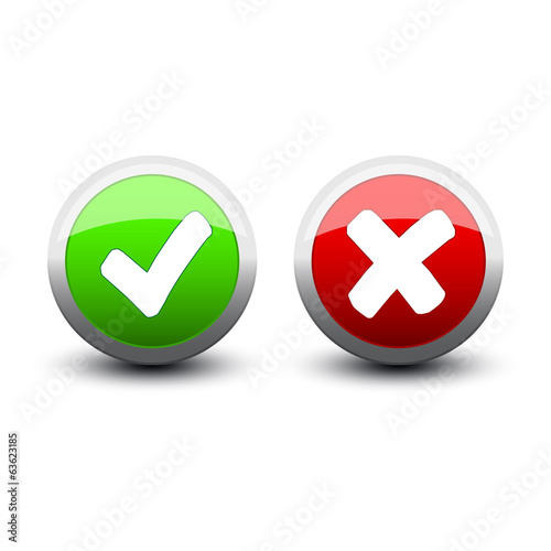 button tick and cross