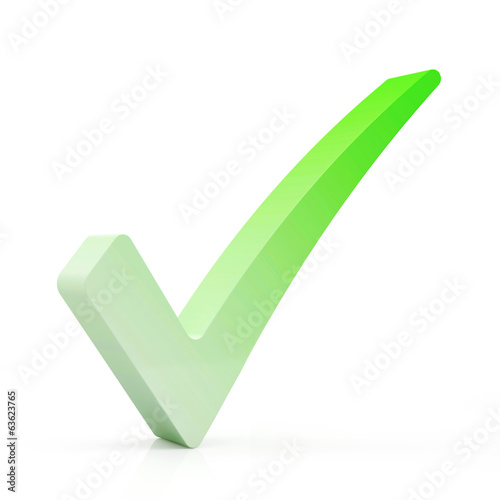 Green Check Mark Symbol isolated on white background