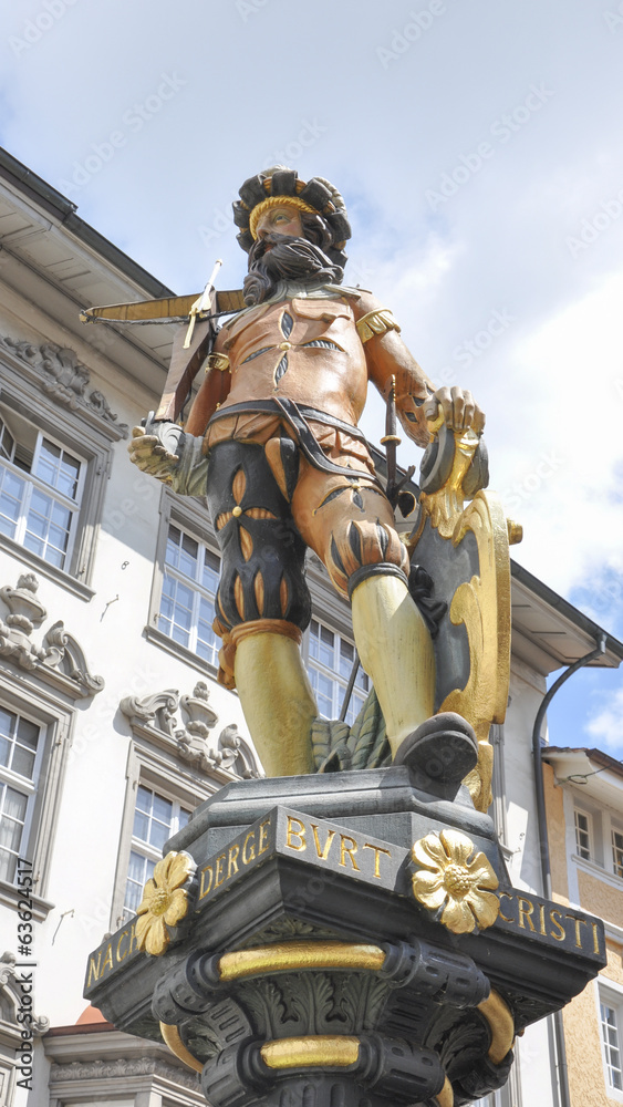 Obraz premium Schaffhausen, Altstadt, Tellbrunen, Sommer, Schweiz