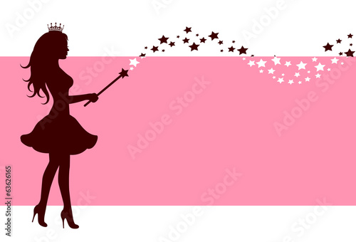 Silhouette of fairy with magic wand