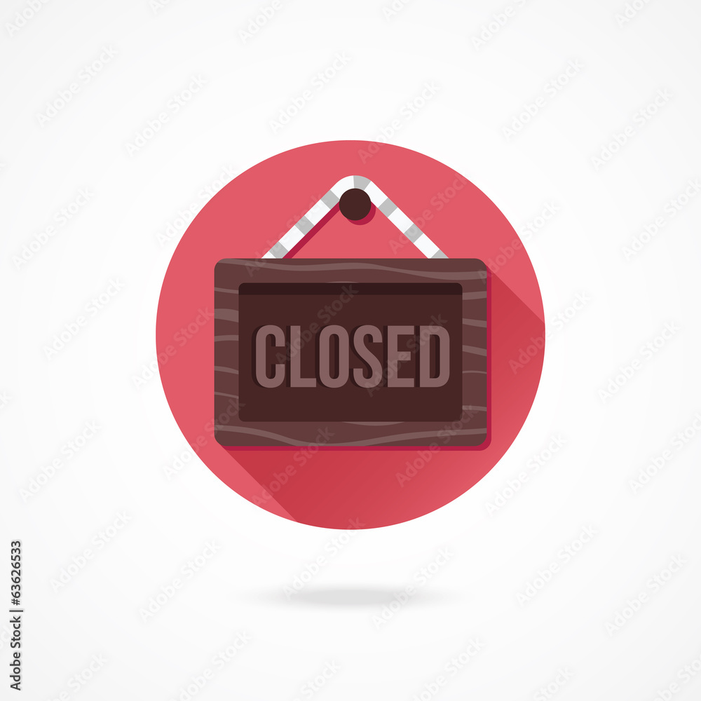 Vector Closed Hanging Sign Icon Vector Closed Hanging Sign Icon