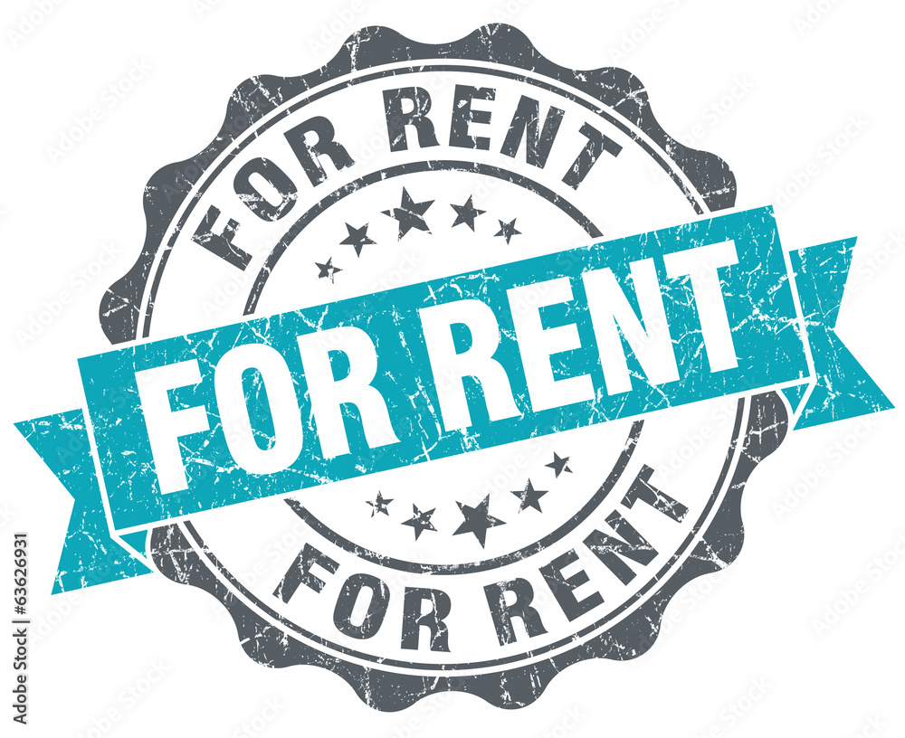 Fototapeta premium For rent turquoise grunge retro vintage isolated seal