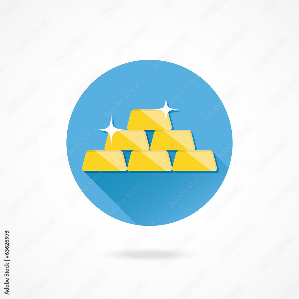 Vector Golden Bars Pyramid Icon