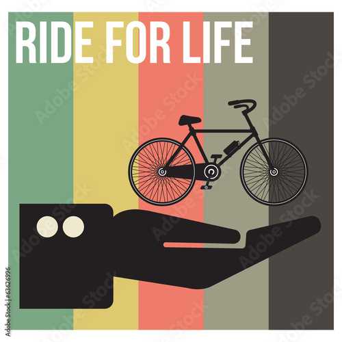 Ride bicycle for life banner, vector format