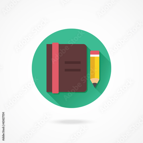 Vector Notebook and Pencil Icon