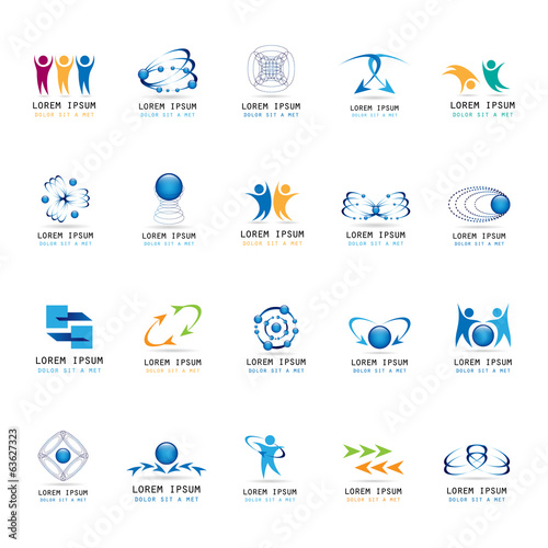 Abstract Icons Set - Isolated On White Background