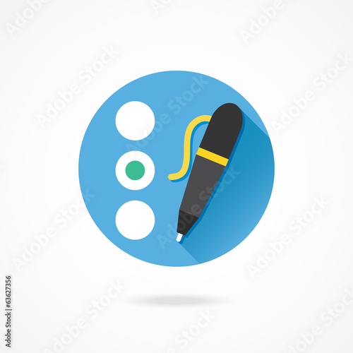 Vector Quiz or Radio Buttons and Pen Icon