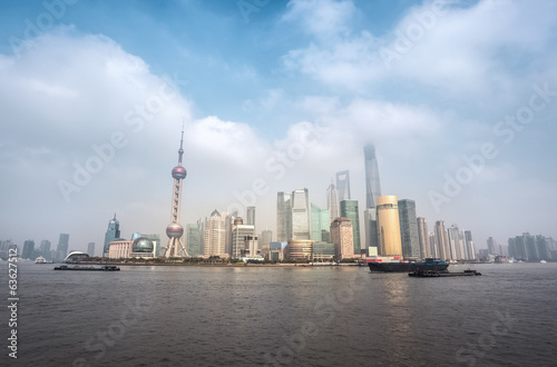 shanghai skyline with cloudscape