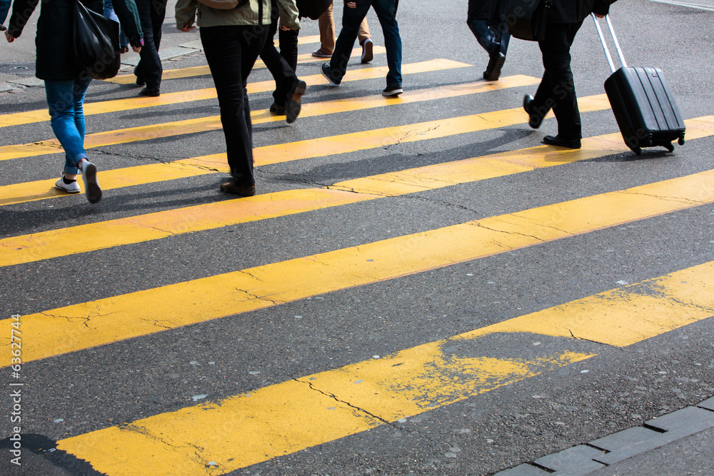 urban traffic concept - city street with a motion blurred crowd urban traffic concept - city street with a motion blurred crowd