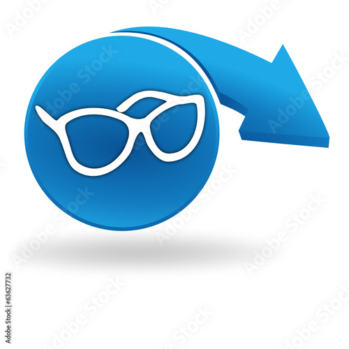 opticien sur bouton bleu