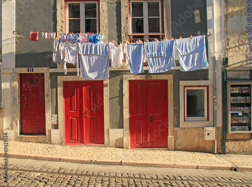 Traditional drying the linen 