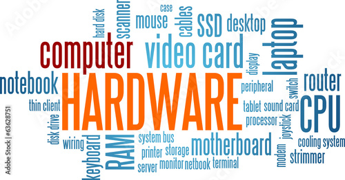 Computer Hardware Word Cloud Bubble Tag Tree Vector