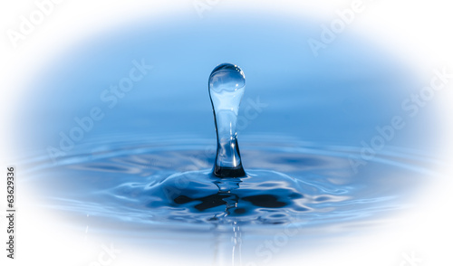blue water splashing isolated on white background
