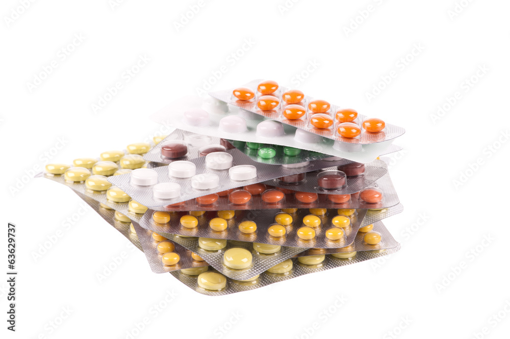 Pack of pills isolated over white background Pack of pills isolated over white background