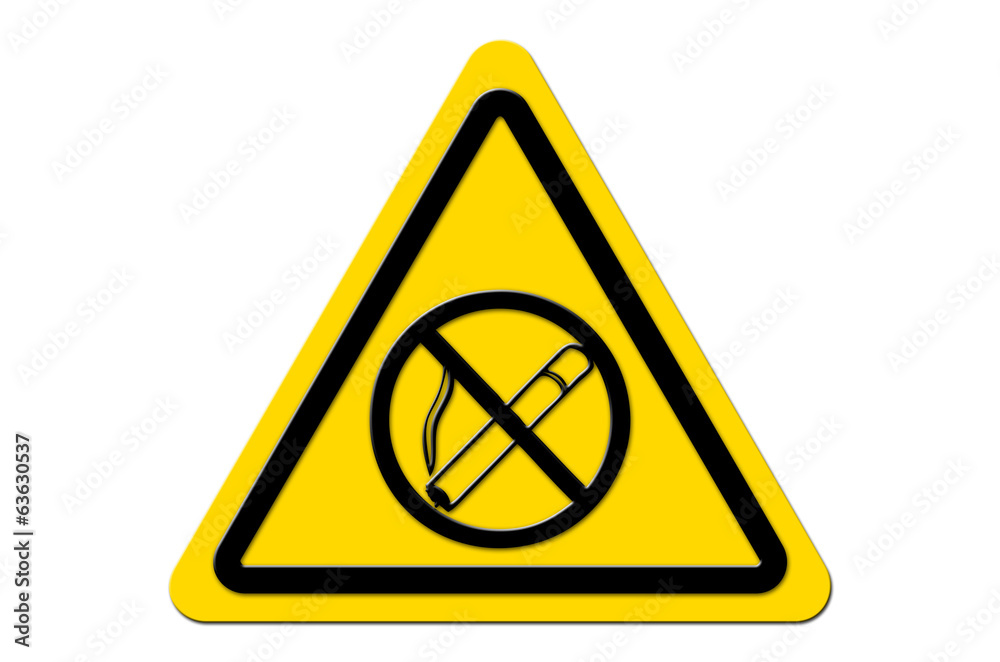 Warnschild Gelb No Smoking Warnschild Gelb No Smoking