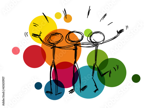 Dessin groupe d'amis