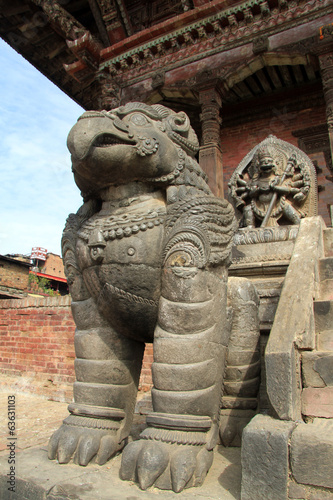 Lion and temple